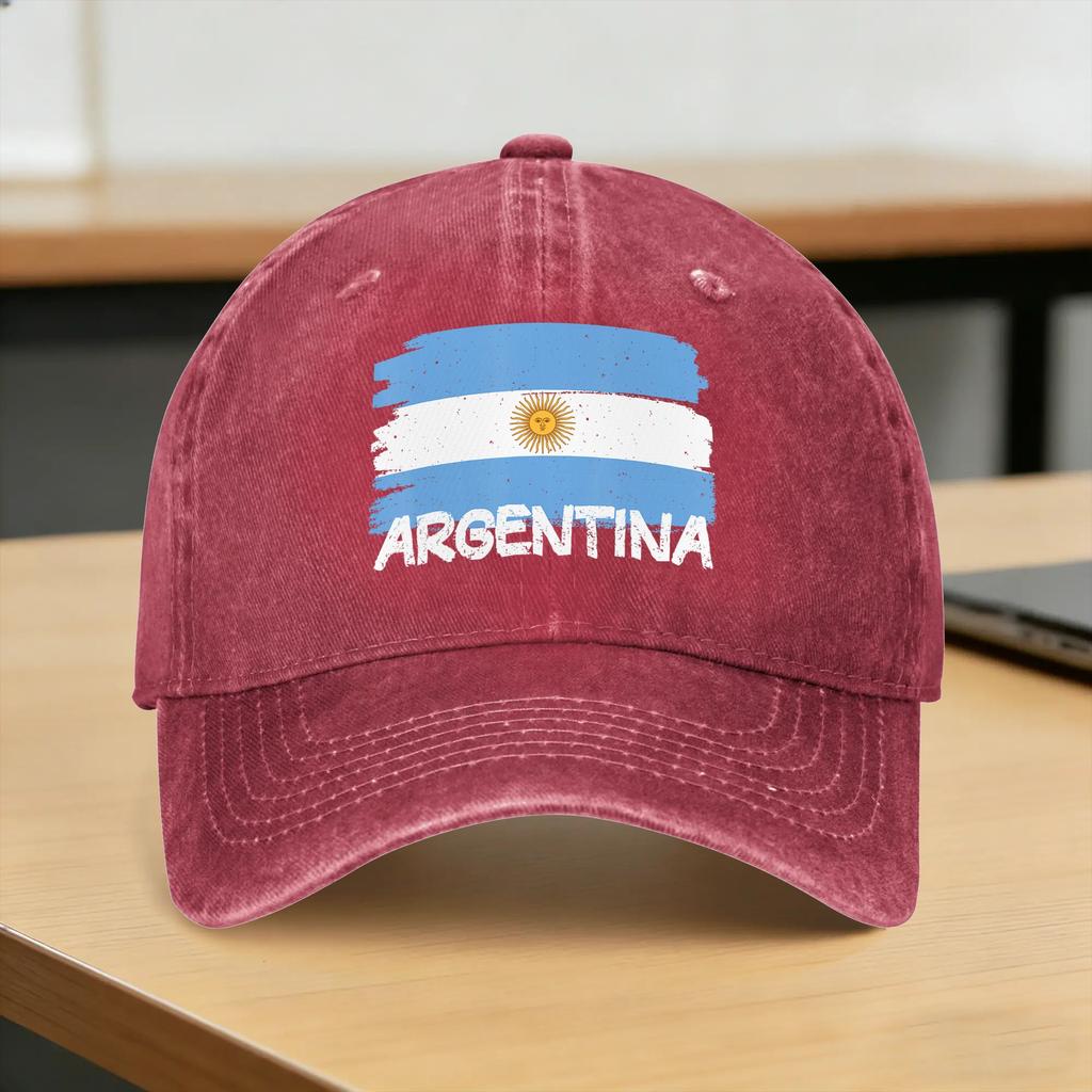 Washed Baseball Cap Cool Argentina Flag Spring Hip Hop Hats For Unisex Adult  Casual Tennis Skate Sun Baseball Caps