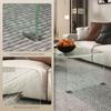Modern Tempered Glass Living Room Coffee Table with Monobloc Design, 100x50x35 cm, Transparent