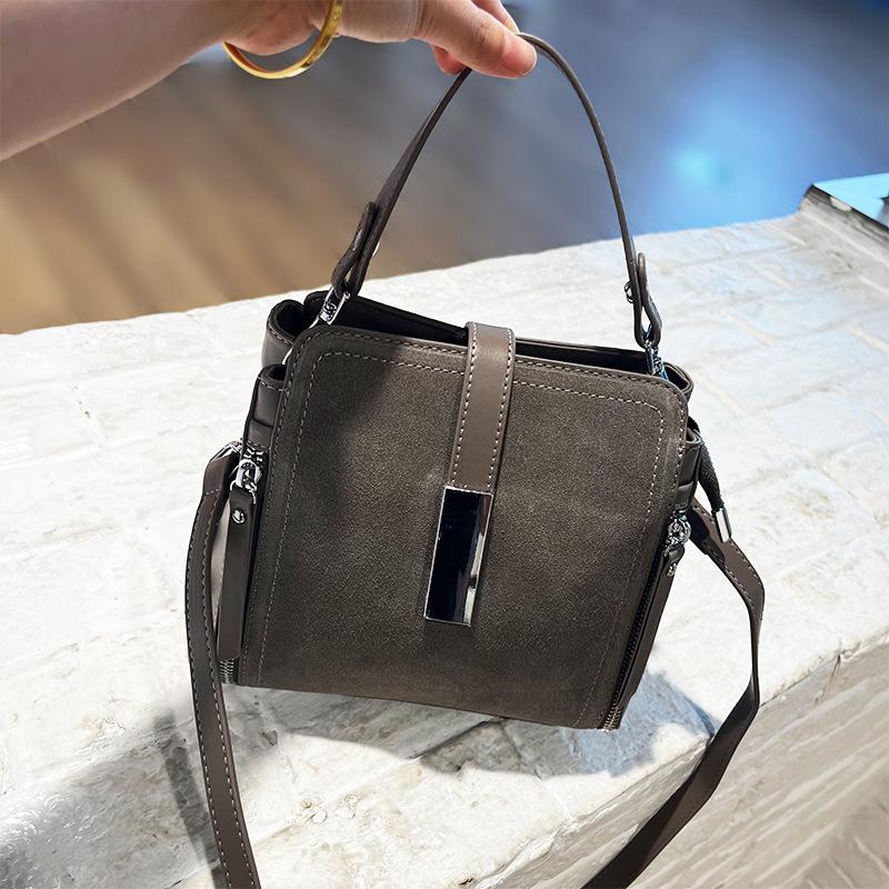 Women's Frosted Cowhide Handbag - 2025 Autumn/Winter Casual Versatile Large Capacity Shoulder & Crossbody Bag