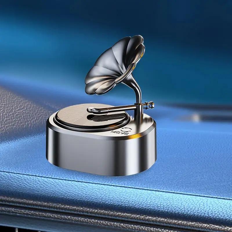 Solar Air Freshener Car Solar Power Aromatherapy Diffuser Fragrance Diffuser Rotating Phonograph Decor For Interior Dashboard