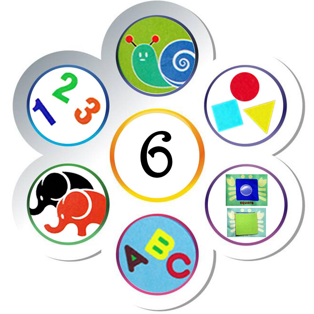 Soft Fabric Cloth Book with Stickers for Newborn Baby to Learn ABC Colors Animal Numbers Learning Words Montessori Geometric Shapes Activity Binder