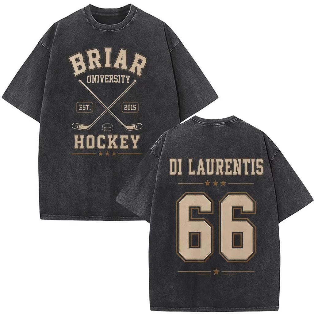 Washed Vintage Off Campus TV Series T-shirts Graham 44 Briar University T-shirt Men Fashion Cotton Casual Short Sleeve T Shirts