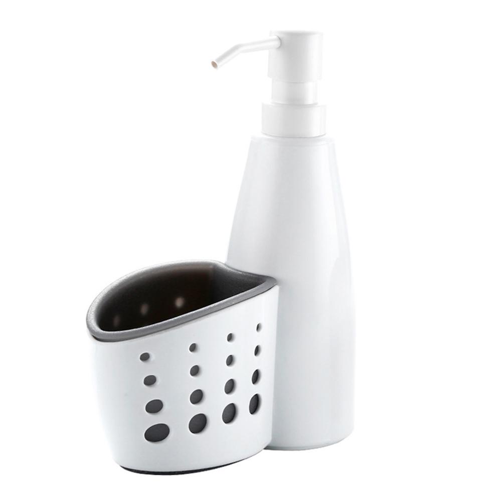 2 In 1 Soap Dispenser Pump with Sponge Caddy Organiser Holder for Kitchens