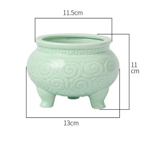1pc Ceramic Incense Burner Decorations Buddhist Hall Utensils Temple Sacrifice Home Decor Pray for Auspiciousness Feng Shui