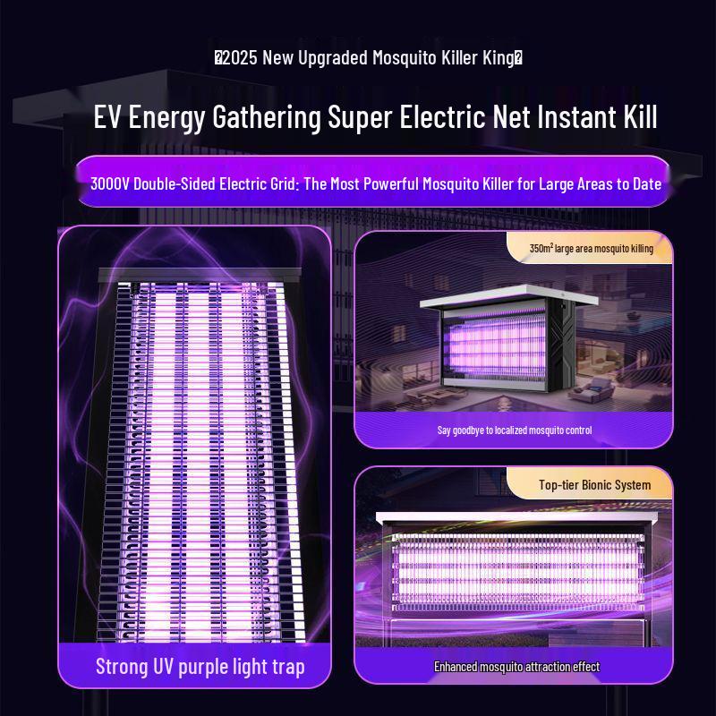 Zhigao Outdoor Waterproof Solar Mosquito Killer Lamp for Courtyard, Garden, and Farm - Attracts and Eliminates Mosquitoes.