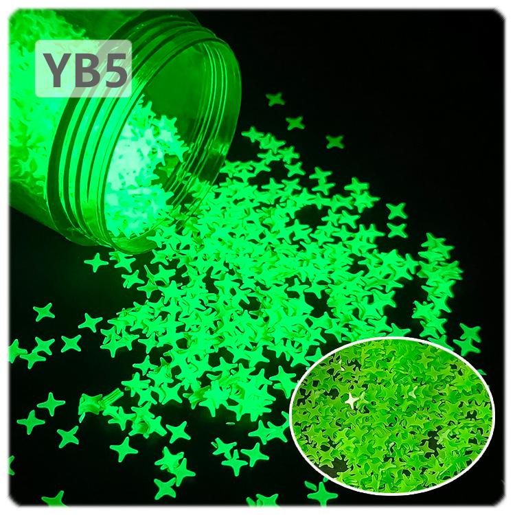 YALEDUO Luminous 4MM Cross Star Sequins, Eight Color Options, Long-Lasting Four-Pointed Star Design