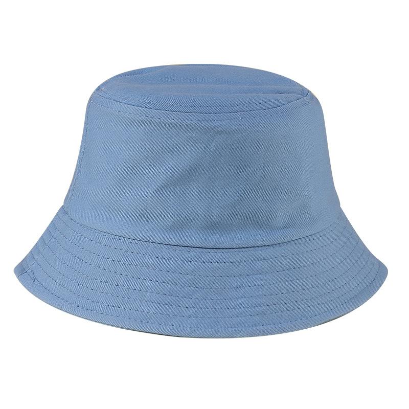Custom Adult Cotton Bucket Hat Sublimated and Embroidered Wide Brim Round Hat for Summer Outdoor Use Solid Casual Style