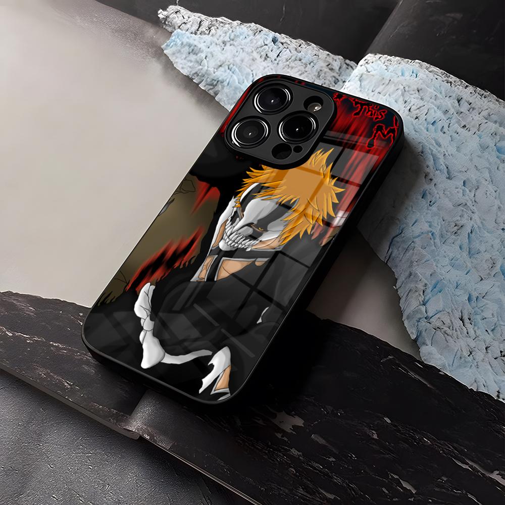 

Чехол для телефона B-Bleachs K-Kurosaki Ichigo Закаленное стекло Для IPhone 16 17 13 14 12 15 11 Pro Max Plus Mini X XR SE2020 Coque iPhone 16