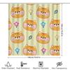 Animal Cartoon Print Shower Curtain With Cute Dog Design Creative Bathroom Decor For Home Decoration In Yellow Color (180X270Cm)