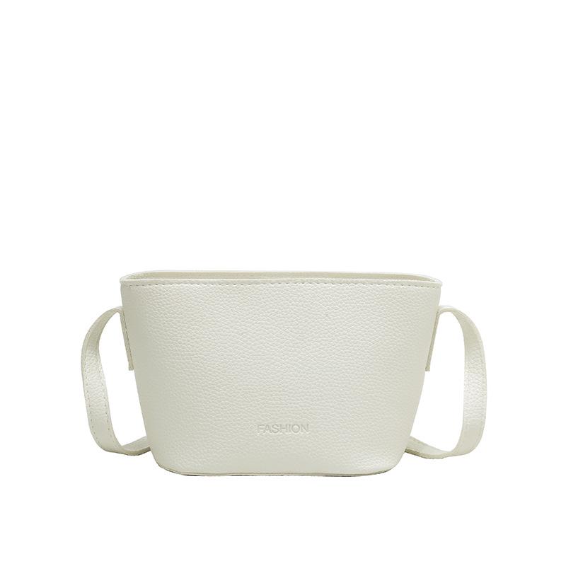 

Korean Style Solid Color PU Shoulder Bag with Litchi Grain - Versatile, Fashionable Crossbody for Women s Daily Commute and Casual Wear білий
