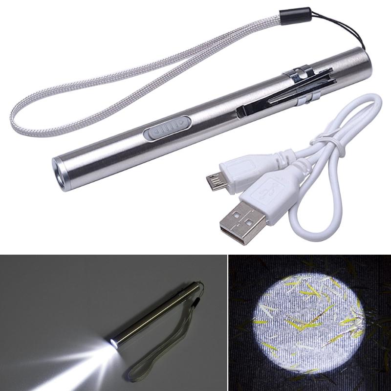 Pen Light Flashlight with USB Cable Rechargeable Small Bright Penlight Mini LED Pen Flashlight Pocket Flashlight Outdoor