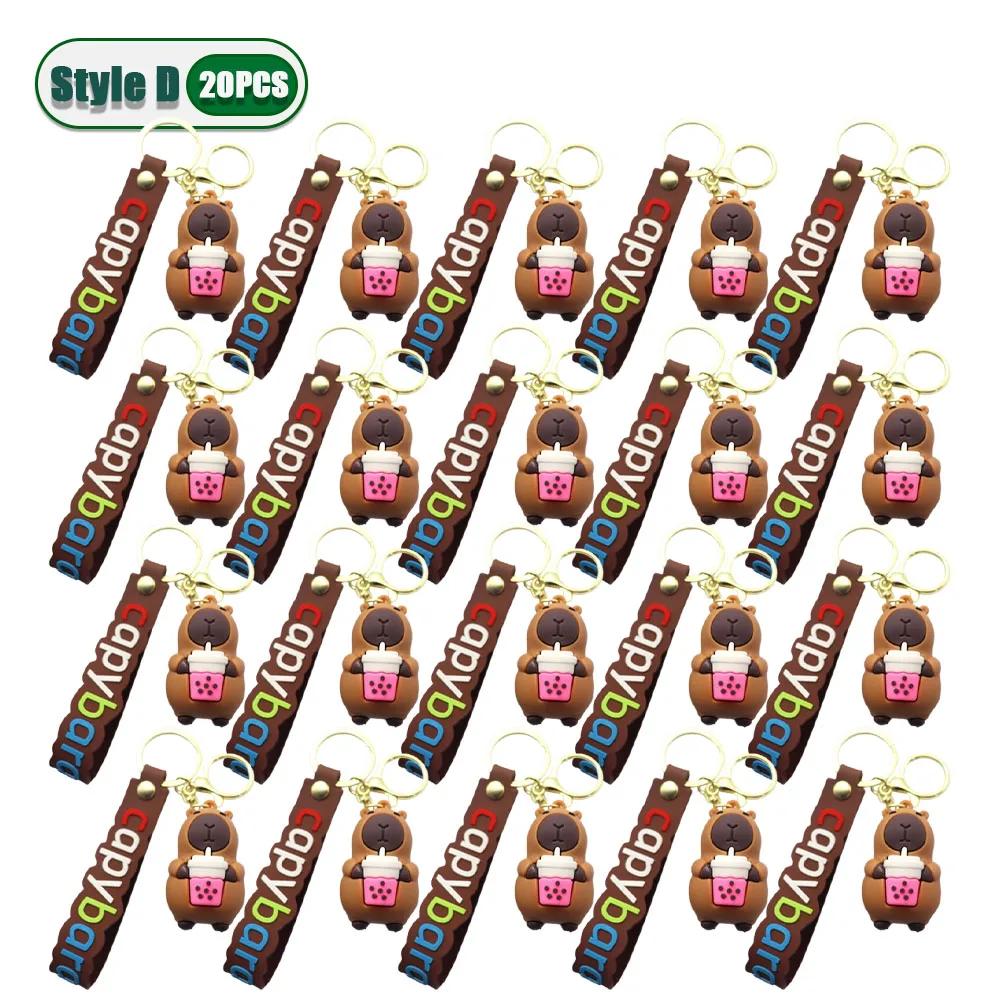 1-20 STÜCKE Niedlicher Capybara Schlüsselanhänger Mode Taschenanhänger Niedliches Tier Schlüsselanhänger Zubehör für Mädchen Kinder Rucksack Dekoration Geschenkidee