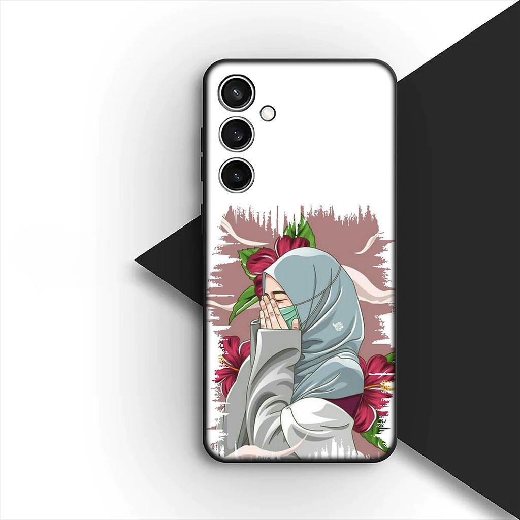 Cover for Samsung Galaxy S24 S25 S23 FE Ultra Plus S7 Edge S25+ S23+ A56 5G Phone Case Arabic islamic muslim Muslimah Girl
