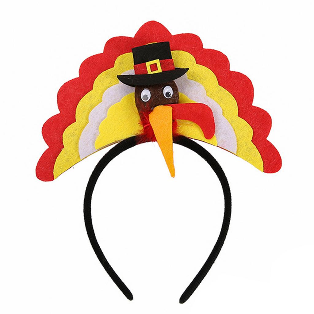 Thanksgiving Turkey Headband for All Age Festival Decoration Hairhoop Festive Party Head Ornament for Family Gathering