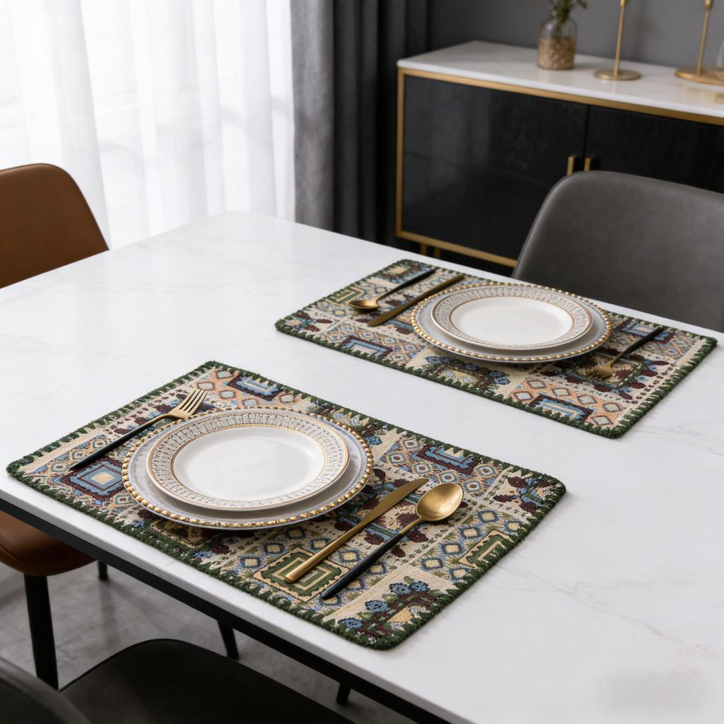 12 X 18 Inch Cotton Linen Washable Table Protector Durable Dining Table Kitchen Home Decor Placemats