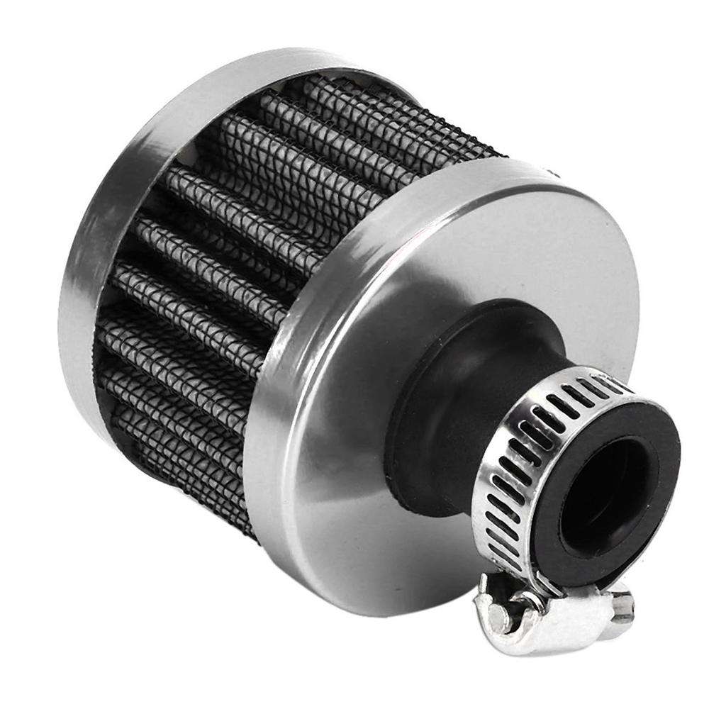 13mm 0.5in Mini Air Intake Filter Vent Crankcase Breather Universal Car Accessory argent