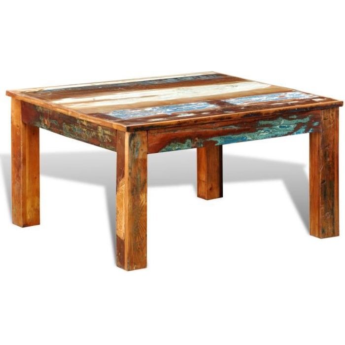 VidaXL Table basse carrée Bois de récupération