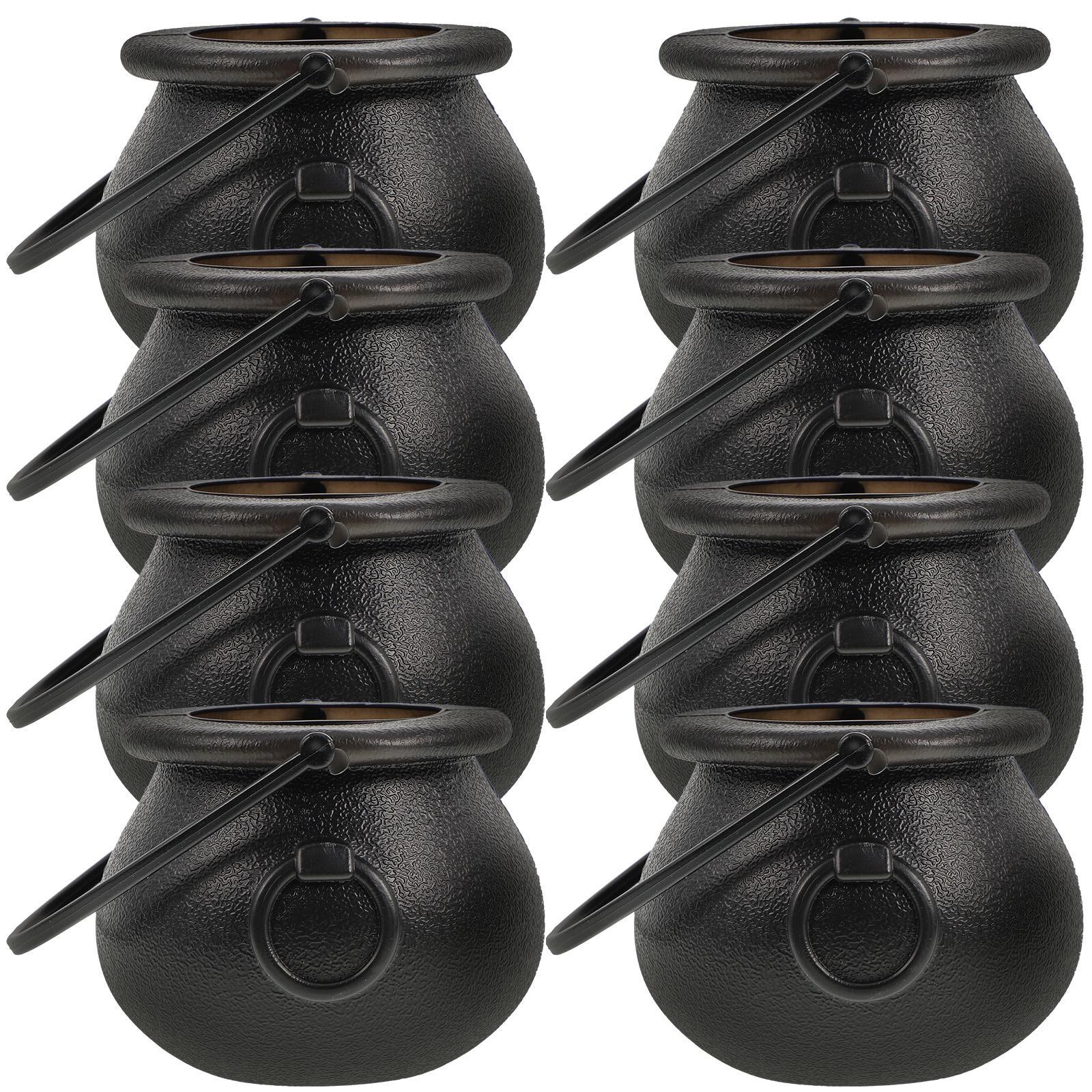 8Pcs Halloween Witch Candy Buckets Plastic Candy Holders Odorless Black 5x7cm Party Decoration Halloween Props