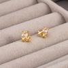 Sparkling zirconium quadrangle stud earrings are small, exquisite and simple, high-end exquisite niche design, personalized design, ear jewelry