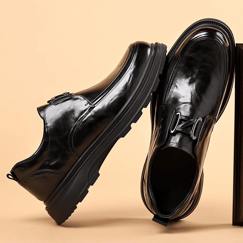 Men's shoes trendy new casual leather cowhide breathable formal thick-soled soft-soled men's business British deodorant leather shoes