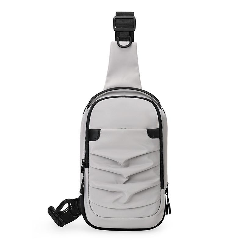 

Чоловіча сумка через плече Однотонна сумка крос-боді Спортивна сумка на груди світло-сірий колір