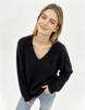 Women’s High-End Plush Wool-Cashmere V-Neck Sweater - Seamless, Soft, Stitched Knit Top