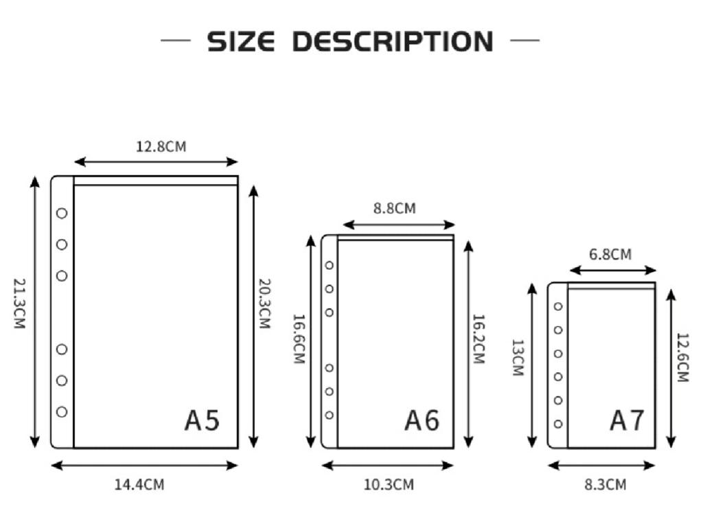 A5 A6 Clear File Binder Holder Mini Bromide Case System Notebook Refill with Glitter Korea Deco with Zipper [Donalee] 6-Hole (A5, Blue)