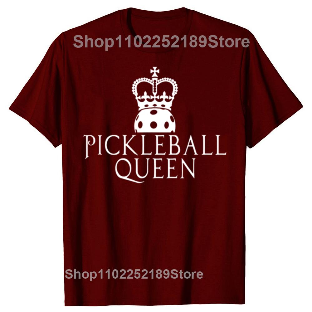 Funny Pickleball Queen Graphic Tshirt Men Women's Fashion Casual Oversized T-shirts Men's 100% Cotton T Shirt