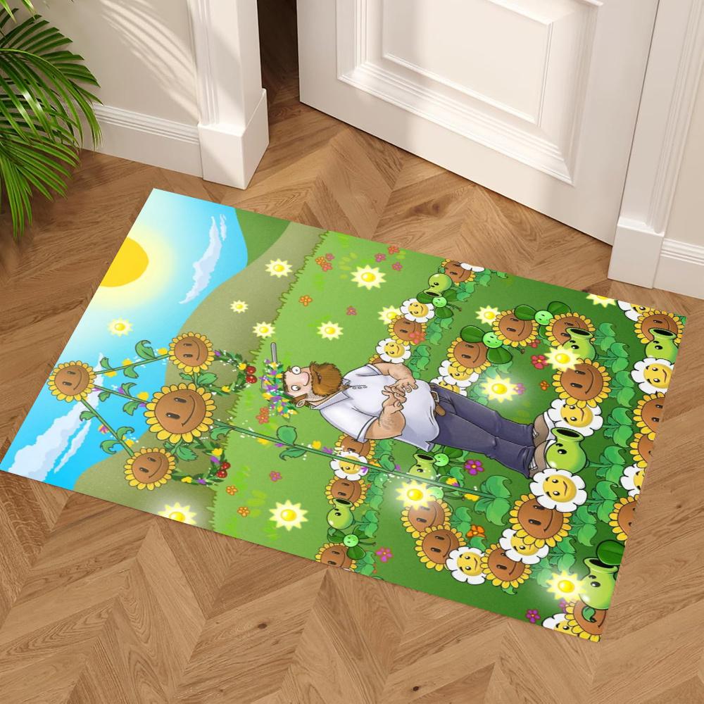 Plants Vs Zombies Carpet Perfect For Game Room Kitchen Balcony Bedrooms Antislip Carpet Anime Office Decor