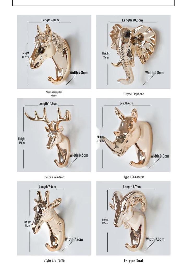 Deer Head Cartoon Wall Hook - New Creative Punch-Free Design for Home Decoration