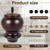 4Pcs Furniture Leg Set Solid Wood Sofa Legs Replacement Feet Fittings Height 4 Inch Coffee Table TV Cabinet Wooden Legs