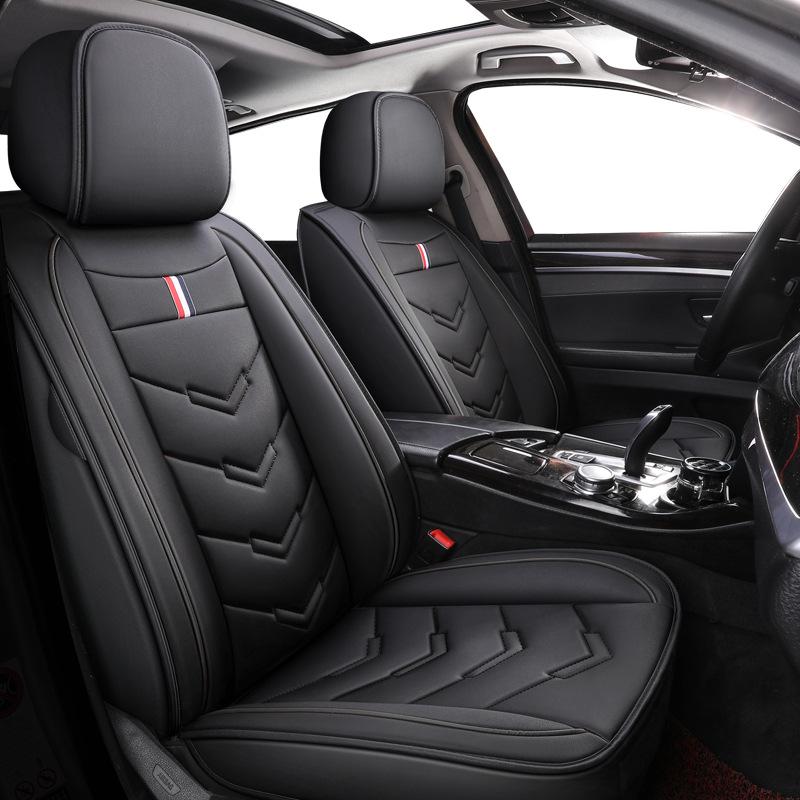 Leder Autositzbezug, Der Vollständig Umhüllende Autositzschoner mit Kopfstütze Lendenkissen Universelle Passform
