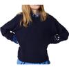 Uniqlo × Anya Hindmarch Collaboration FW23 Premium Lambswool Crewneck Sweater Women sweater Navy-Blue 468868-69