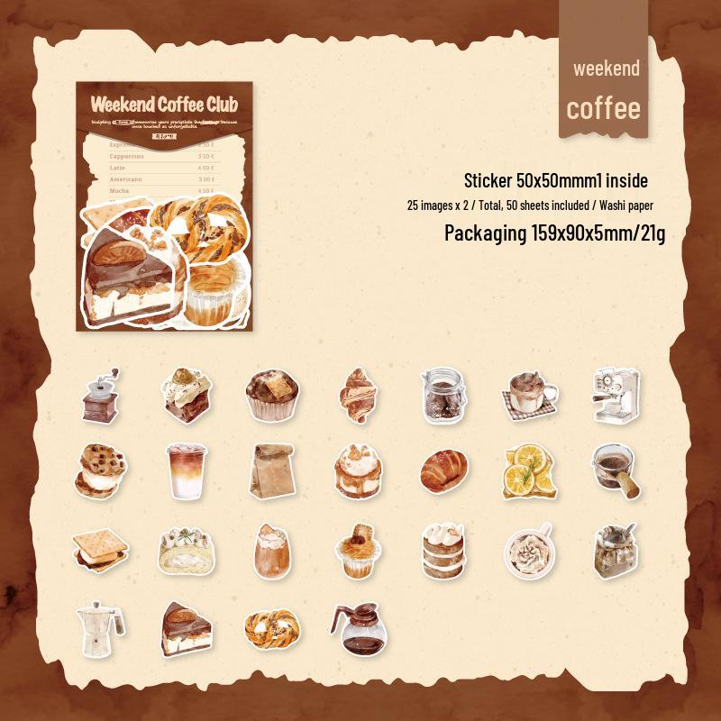 

Twilight Washi Stickers: Sweet Breakfast Collection, 50 Sheets, 5 Types, Perfect for DIY.