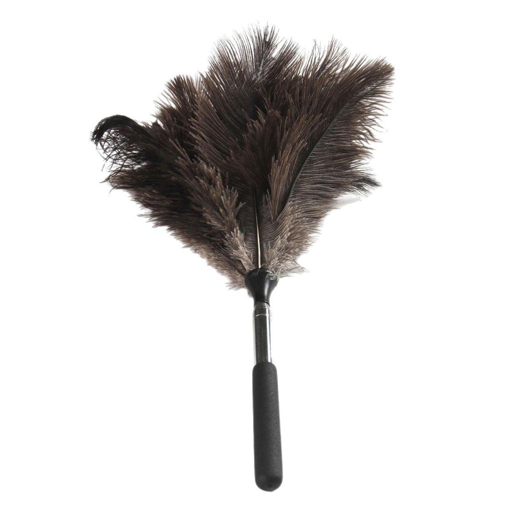 Telescoping AntiStatic Ostrich Feather Duster Adjustable Handle Dusting Tool For Home Car Office Multiple Surfaces Use