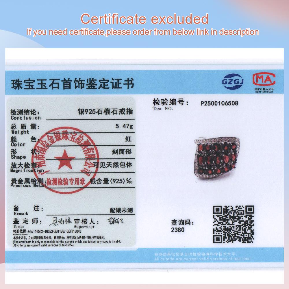 925 sterling silver big ring with natural red garnet gemstones January birthstone fine jewelry for women wife nice gift