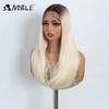 Noble Synthetic Lace Front Wig Straight Baby Hair 613 Bob Wigs Synthetic Hair Wig 22" Ombre Blonde Bob Wig For Women Cosplay Wig
