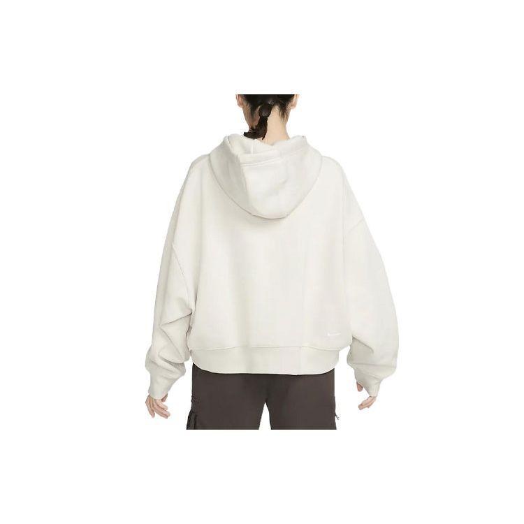 Nike Logo Print Drawstring Hooded Long Sleeve Sweatshirt Women sweatshirt Off-White DQ5807-104