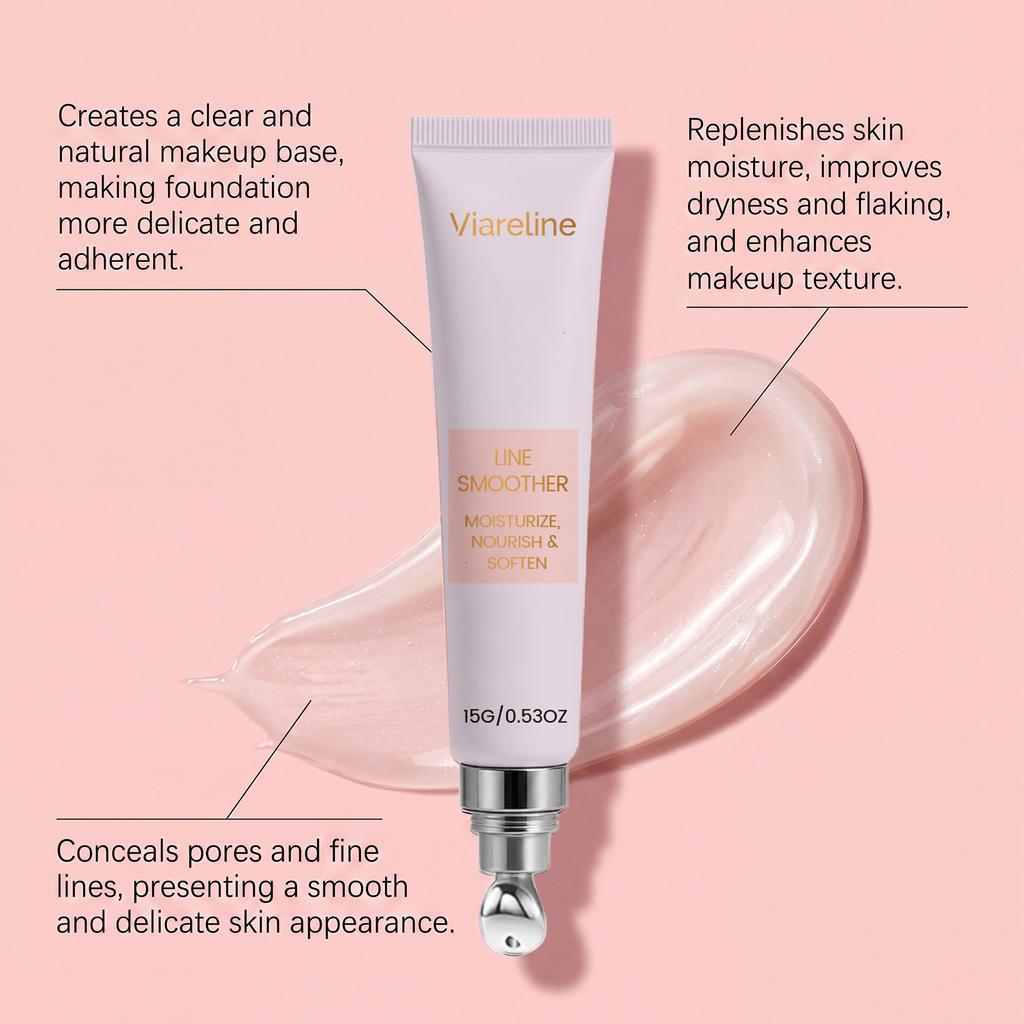 VIARELINE Primer Hydrating Face Base Dewy Skin Smooth Pore Minimizer Natural Lightweight Concealer Moisturizer 15g