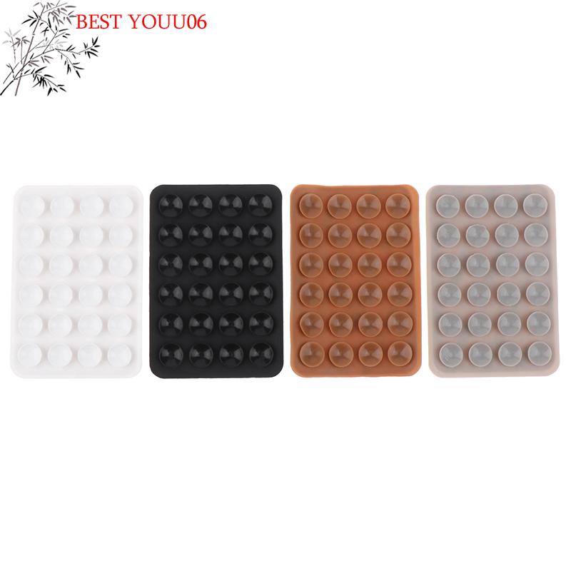 Hot 5pcs Silicone Suction Pad For Mobile Phone Fixture Suction Cup Backed Adhesive Silicone Rubber Sucker Pad For Fixed
