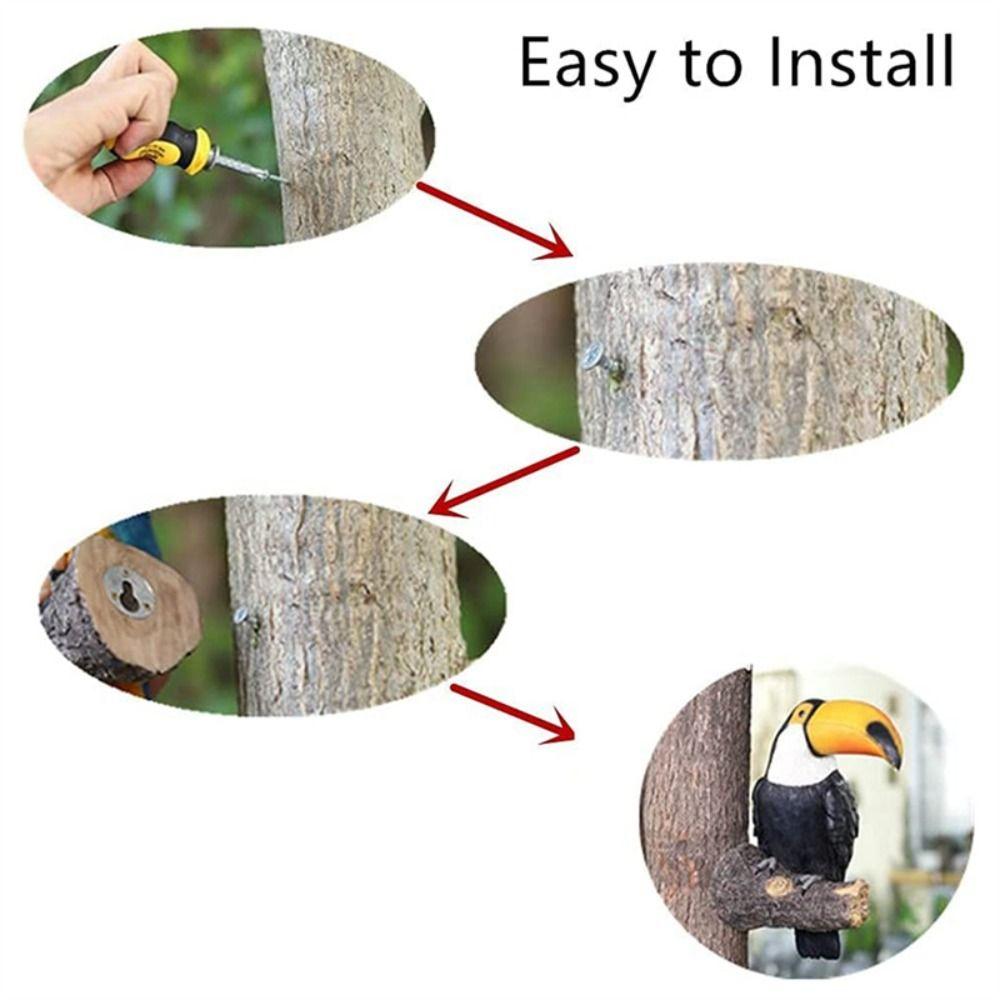 Realistic Toucan Bird Figurine Resin Bird Figurine Cute Toucan Tree Hugger Statue  Living Room