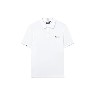 Einfarbige Pullover-Polohemd Herren Oberteile Weiß F51M338117AWT