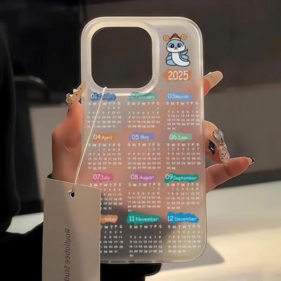 Ultra Thin Matte Clear Phone Case For iPhone 15 11 13 12 14 16 Pro Max 12 13 Mini 16 Plus  Snake Calendar Translucent Cover
