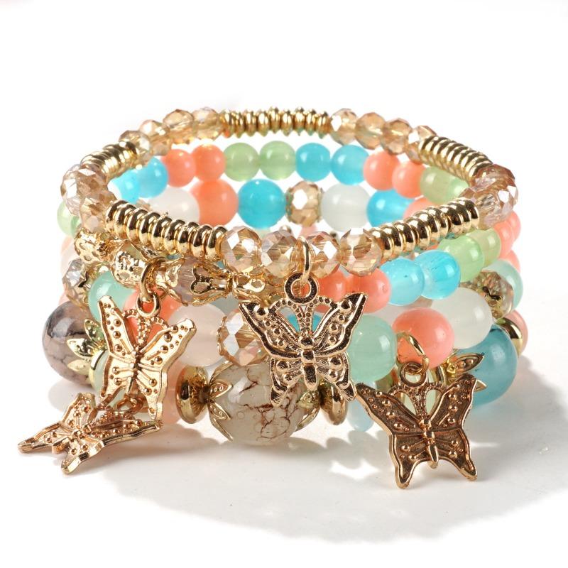 Bohemian bracelet creative tassel multi-layer beaded bracelet