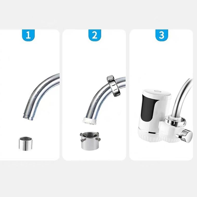 Fast Heating Tankless Water Heater Faucet LED Temperature Display Hot Water Heater Faucet for Kitchen & Bathroom Use