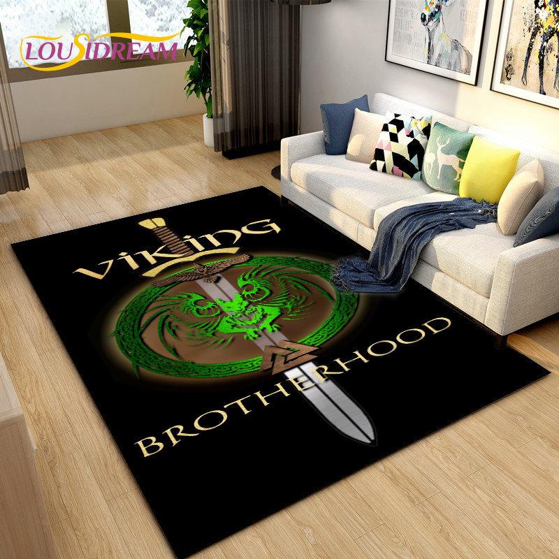 Vikings Nordic Mythology Odin Area Rug,Carpet Rug for Living Room Bedroom Sofa Doormat Decoration,Kids Play Non-slip Floor Mat