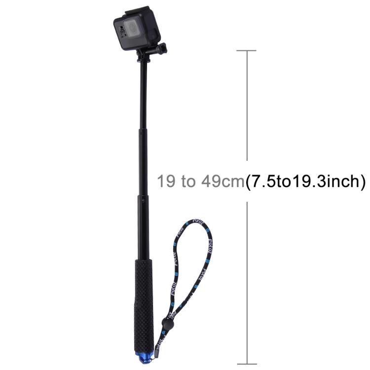 PULUZ Perche Monopode Extensible à Main pour GoPro, Insta360, DJI et Autres Caméras d'Action, Longueur: 19-49cm