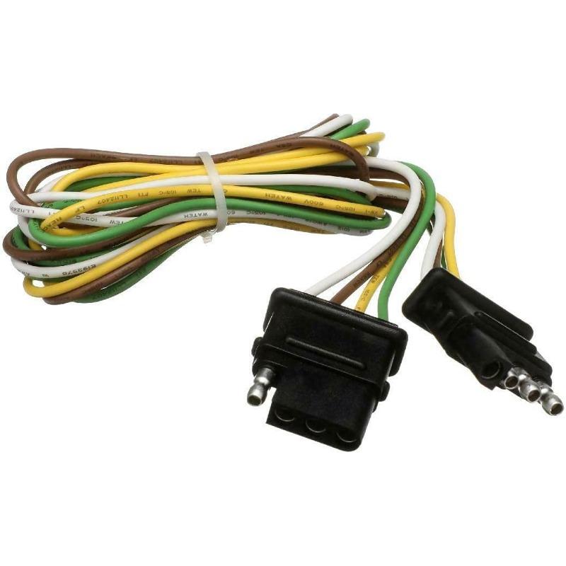 0.6m Trailer Light Wiring Harness Extension, 4 Pin Connector Hitch Light Trailer Wiring Harness Extender Fit for LED Tailgate Light Bar Trailer Lights 0.6m