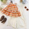Girls' Plaid Ruffle Collar Top & Wide-Leg Pants Set - Summer 2026 Collection, Sleeveless Halter Design