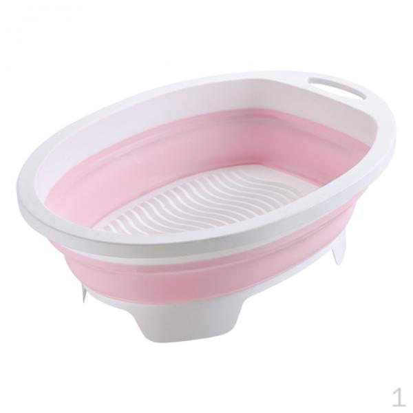 Washboard Basin Fold Washtub Space Saving for Bathroom Home Household Laundry Room